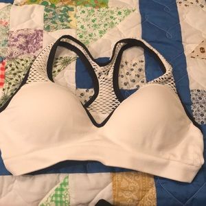Pink | White push-up sports bra